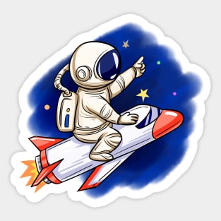 Astronaut Rocket Ride Sticker